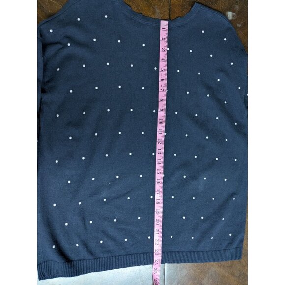 J. Jill Women's Navy Blue Sweater with White Polka Dots Size M - Picture 10 of 10